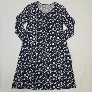 Marimekko Aretta Unikko Blue White Dress XS